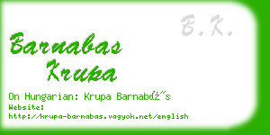 barnabas krupa business card